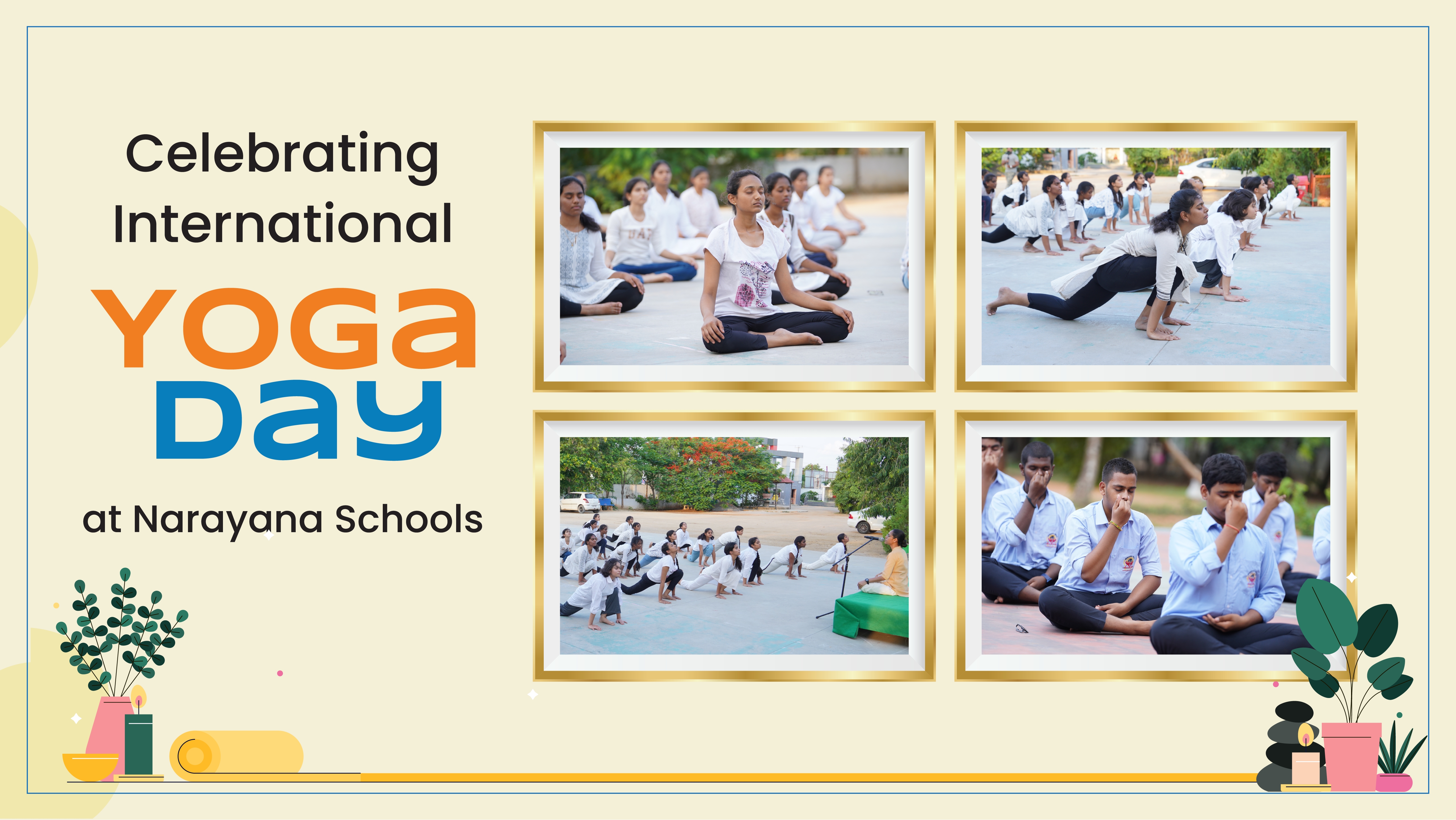Celebrating International Day of Yoga at Narayana Schools