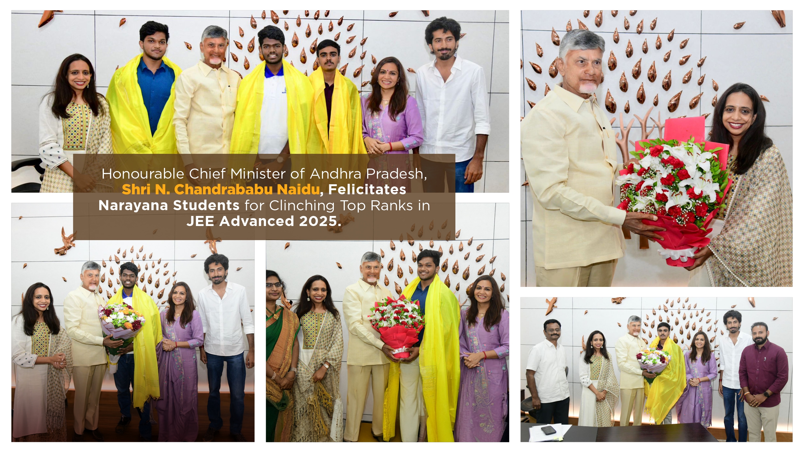 Honourable Chief Minister of Andhra Pradesh, Shri N. Chandrababu Naidu, Felicitates Narayana Students for Clinching Top Ranks in JEE Advanced 2025